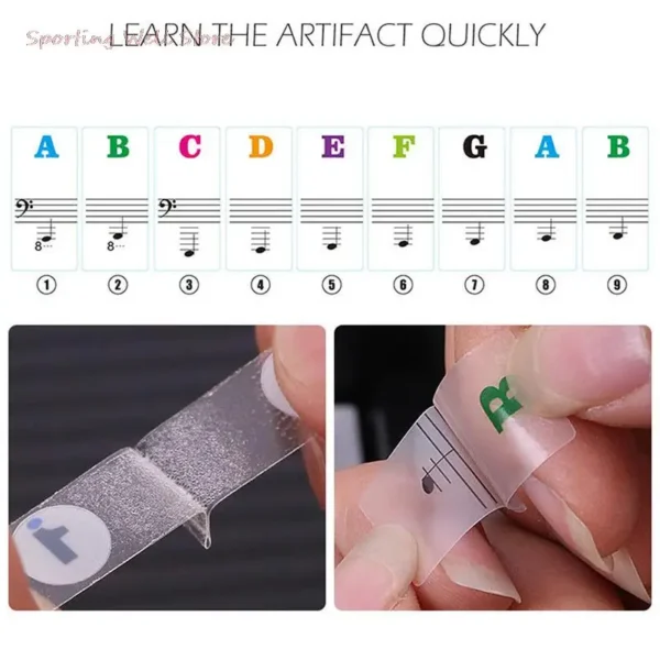 Transparent Piano Keyboard Stickers 61 54 Key Detachable Music Decal Notes Electronic Spectrum Sticker Symbol